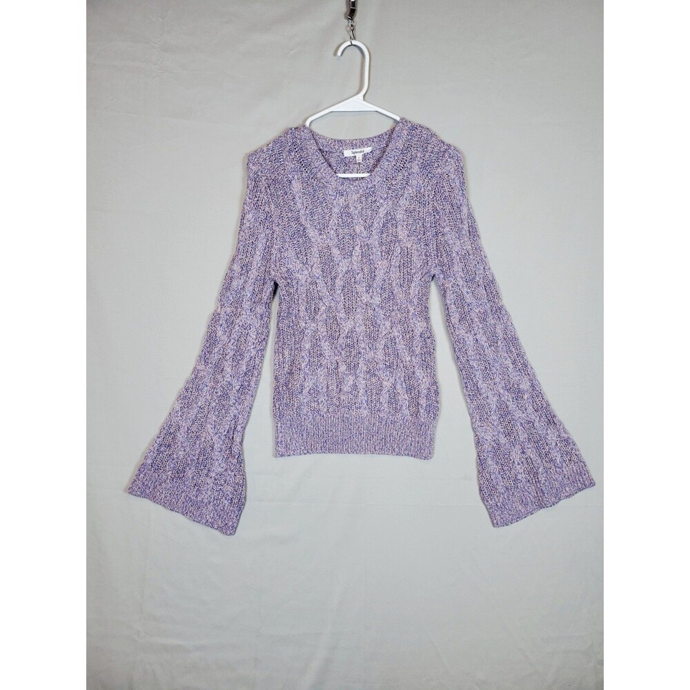 NWT Splendid Leona Sweater Lavender Cotton & Cashmere Bell Sleeves Womens Small